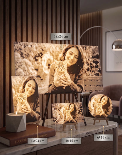 Quadro Personalizzato in Rilievo 3D | Stampa Foto Tattile con Cavalletto Incluso
