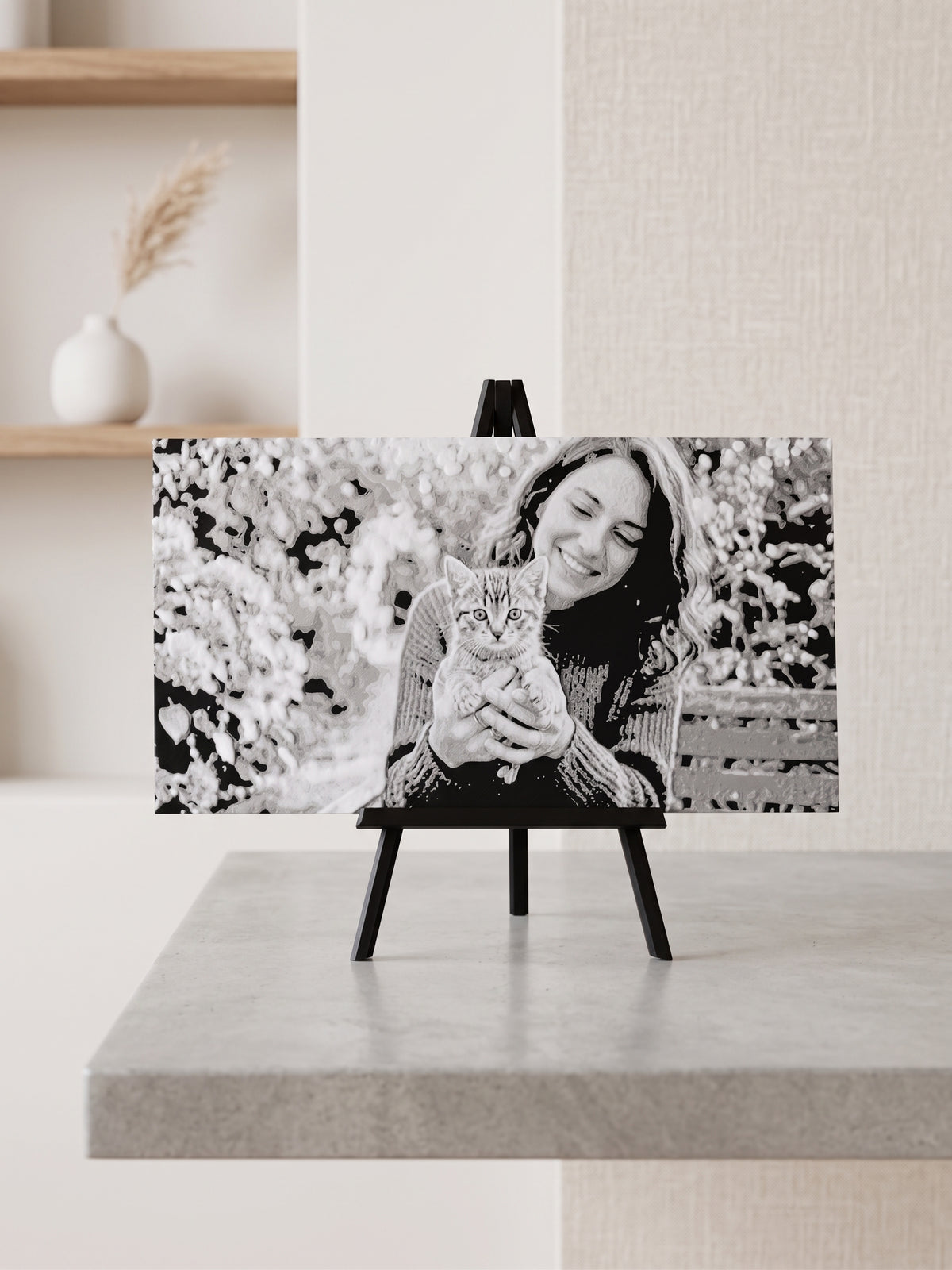 Quadro Personalizzato in Rilievo 3D | Stampa Foto Tattile con Cavalletto Incluso
